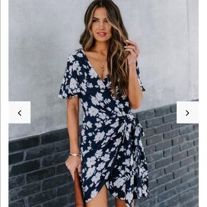 More Sun-Days Floral Wrap Dress - Small